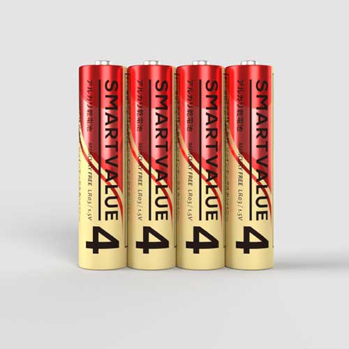 スマートオフィス】アルカリ乾電池Ⅱ 単4×40本 N224J-4P-10 スマート