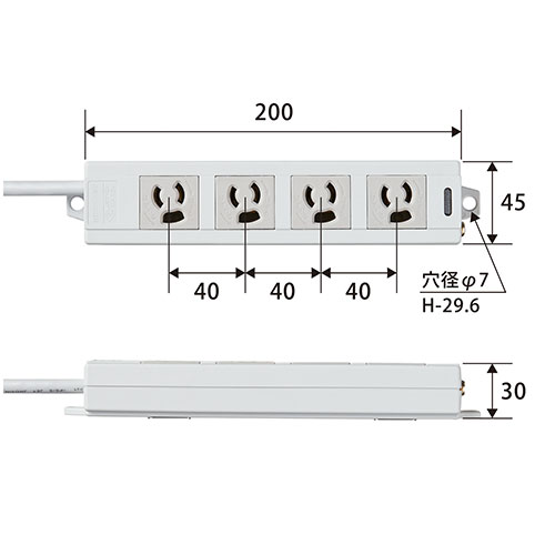 エレコム OAタップ4個口 T-ECOH3430NM 3m ×10個セット マグネット付抜けどめタップ - T-H3430NM