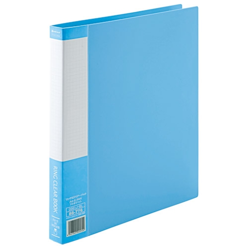 スマートオフィス】リング式クリアーブック 青1冊 D051J-BL スマート