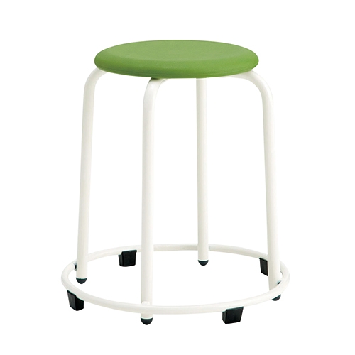 スマートオフィス】丸イス RS-46PS GR グリーン SH460リング付 ホウトク