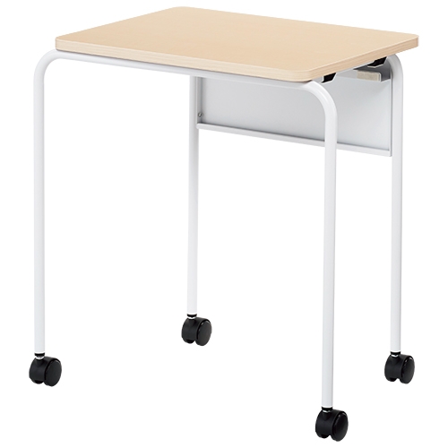 配線用穴付きナチュラル長テーブル3点、イス12点 組み立て 事務所用品