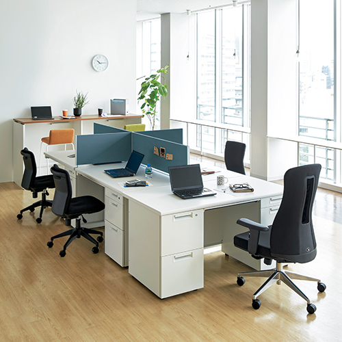 スマートオフィス】片袖机 JS-127D-3 WH ホワイト プラス