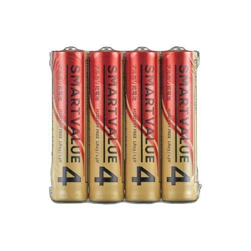 スマートオフィス】アルカリ乾電池Ⅱ 単4×4本 N224J-4P スマートバリュー