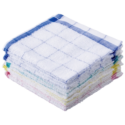 MOLLOW モロー　148cm ケース付き スマートオフィス】格子タオルふきん 10枚入 855 オーミケンシ