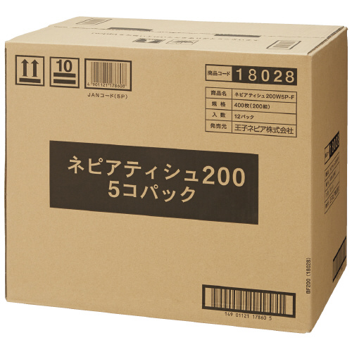 ト送料込 （まとめ）ネピア ネピアティシュ 200組 5個×12P〔×3セット〕 