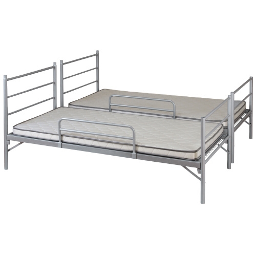 スマートオフィス】二段ベッド EBD-B2(SV) シルバー KOEKI