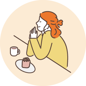 リフレッシュしている女性のイラスト