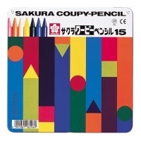 スマートオフィス】クーピーペンシル FY15 15色 缶入 サクラクレパス