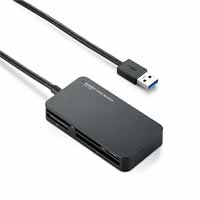 6/21までの限定価格 アミュレット カードリーダー スマートオフィス】カードリーダー USB3.0対応 MR3-A006BK エレコム