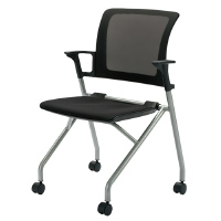 スマートオフィス】会議イス FJC-K6L NV ネイビー 肘無 ジョインテックス