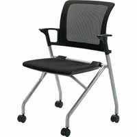 スマートオフィス】会議イス FJC-K6L OR オレンジ 肘無 ジョインテックス