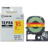 スマートオフィス】テプラPROテープ SC18YR 黄に赤文字 18mm キングジム