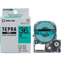 スマートオフィス】テプラPROテープ SC24G 緑に黒文字 24mm キングジム