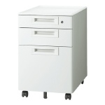 スマートオフィス】キャビネット3段RJ-046SC-B3 ホワイト プラス