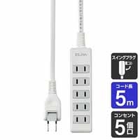 スマートオフィス】OAタップ5個口5m LPT-505N（W） 朝日電器