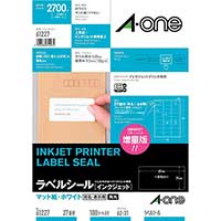 スマートオフィス】OAラベルA4 27面 四辺余白100シート 73227
