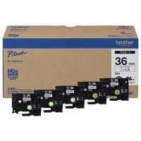 スマートオフィス】ハイグレードテープHGe-261V白に黒36mm 5個 ブラザー