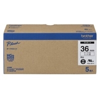スマートオフィス】ハイグレードテープHGe-261V白に黒36mm 5個 ブラザー