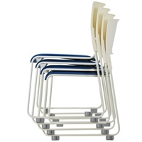 スマートオフィス】会議イス MO-17W BL ホワイト/ブルー 中央可鍛工業