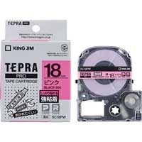 キングジム PROテープ強粘着タイプ緑/黒文字 SC18GW 00017718 キングジム用 テプラ PRO 互換 テープカートリッジ