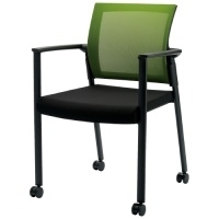 スマートオフィス】会議イス テンダー HG-F-N グリーン 木製 アイリス